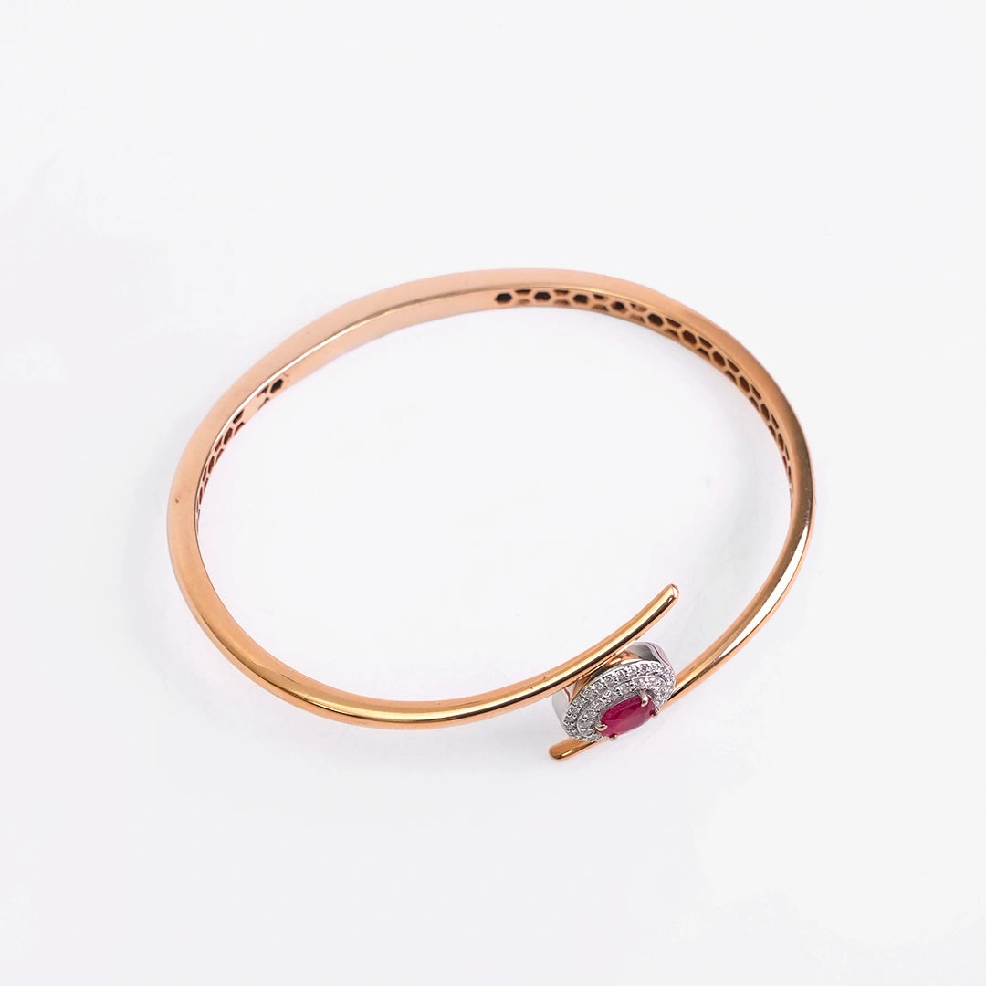 Ruby Halo Diamond Bracelet