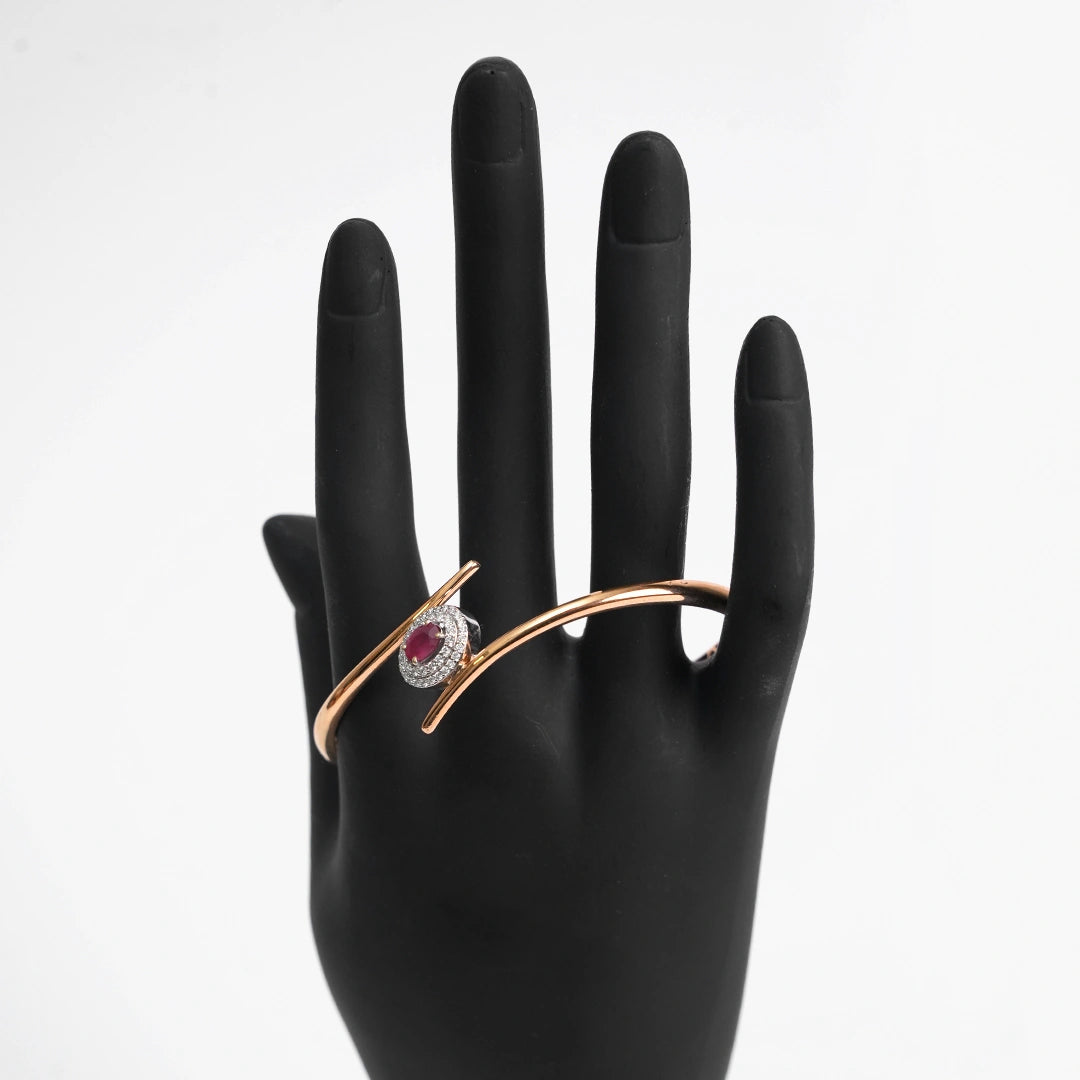 Ruby Halo Diamond Bracelet