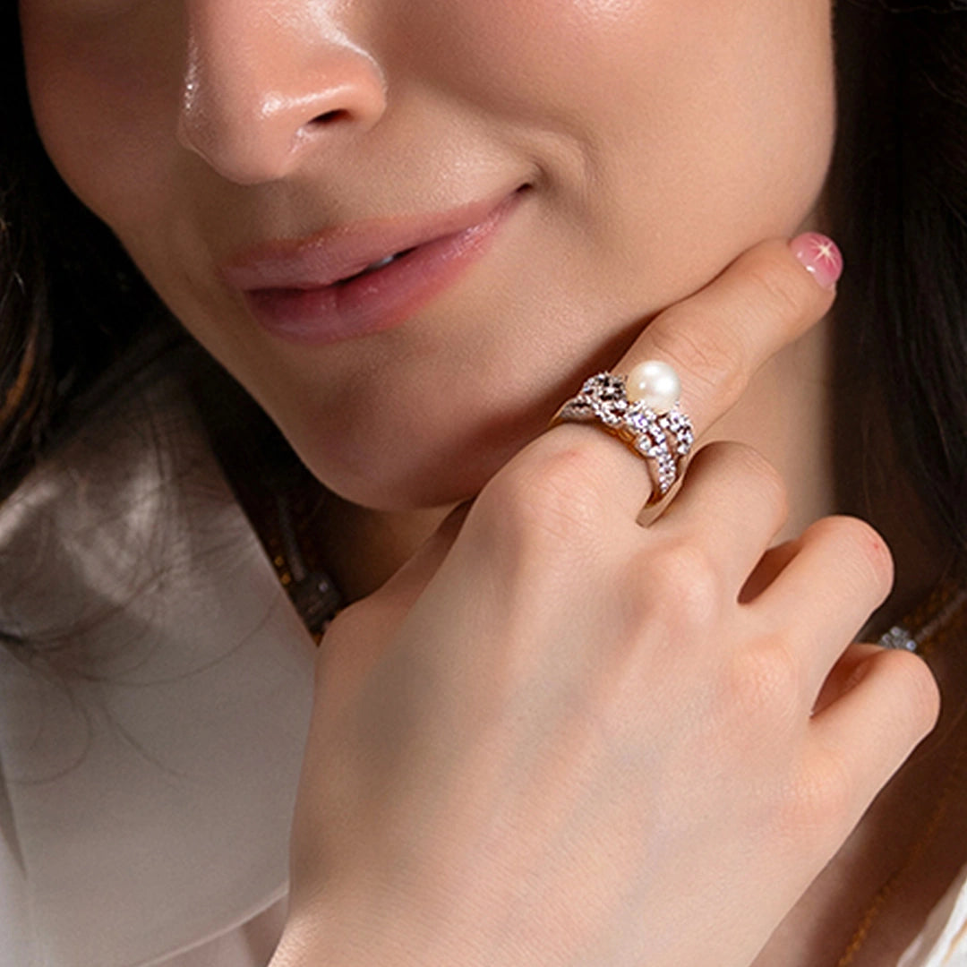 Pearl Bloom Diamond Ring
